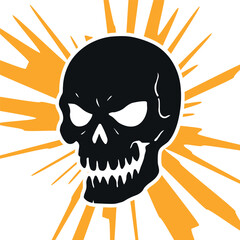 Spooky Skull Halloween Concept Illustration