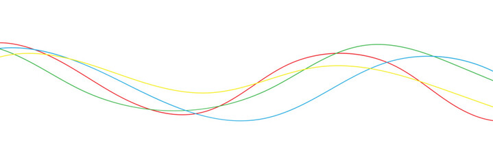 Abstract colorful wave background with Olympics lines colors isolated with white background .Vector illustration . EPS 10 .