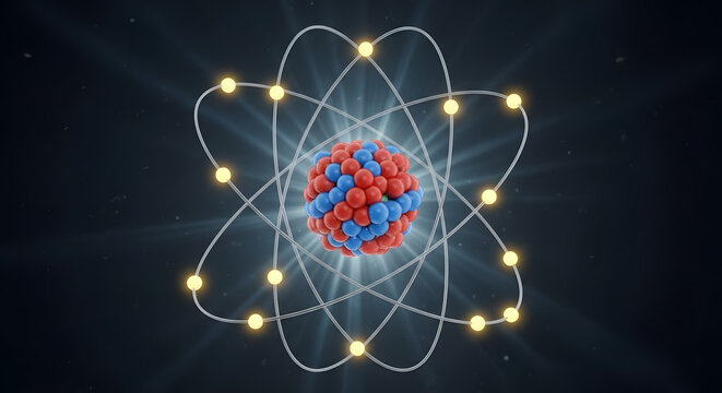 atom on black background