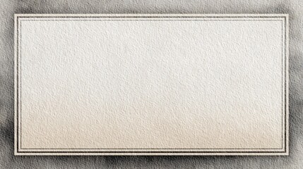 A textured, off-white background with a dark-gray border frame creates a neutral and elegant design.