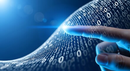 Technology background of binary code flying through a vortex, background code depth of field. Binary code background. 3d rendering