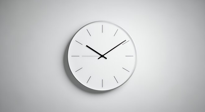 Fototapeta Minimalist White Wall Clock Design