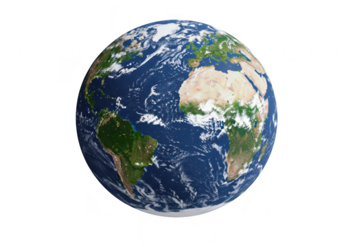 Planet earth isolated on transparent background