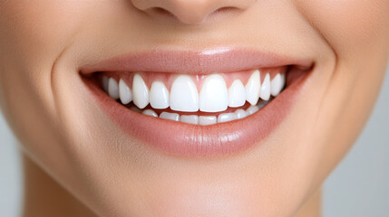 Bright smile with perfect teeth and healthy gums, radiating confidence and warmth