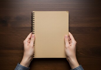 Obraz premium Hands holding a notebook