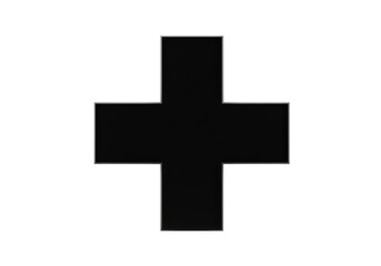 Fototapeta premium Isolated Black Plus Sign Icon on White Background