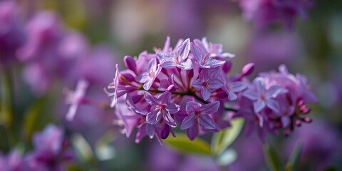 Obraz premium Close-up vibrant purple blossoms, soft focus background, close-up, flowers