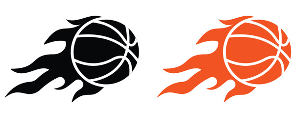 Fire basketball icon logo design vector. Fire basketball ball sign and symbol. Sports equipment, player and more. Vector illustration. © Icon Store