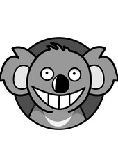 Illustration of a koala inside a circle