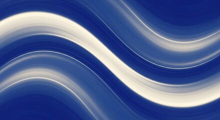 Abstract dreamy fluid waves in sapphire blue and ivory