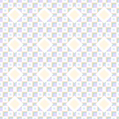 A sweet and intricate seamless pattern with a delicate blend of geometric shapes. The soft, pastel-colored L-shapes and small checks form a detailed grid.