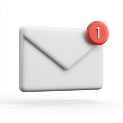 New Email Notification 3D White Envelope