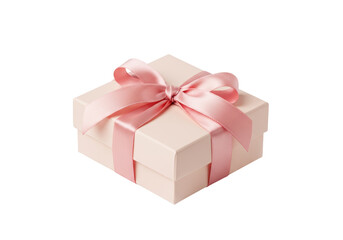 Obraz premium Isolated Elegant Pink Gift Box with Ribbon Bow