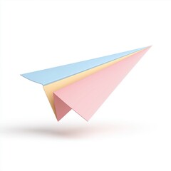 Pastel Paper Plane 3D Message Send