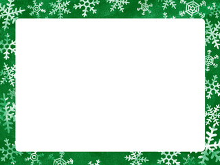 雪の結晶のフレーム　緑