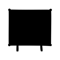 Obraz premium Blackboard or movie screen with two supports, suitable for presentation or teaching