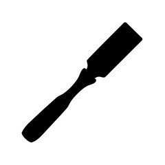 Silhouette of a wood chisel, an essential tool for woodworkers and craftsman
