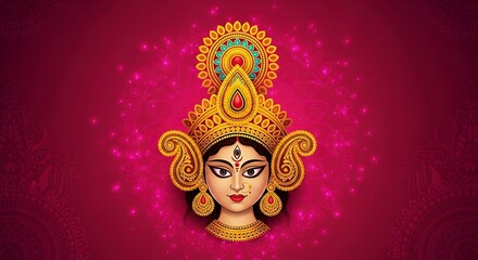 Durga Puja Illustration A Vibrant Celebration of the Divine Feminine with Traditional Ornamentation and Festive Colors (190).jpg