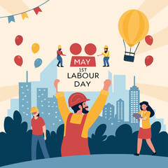 Obraz premium Labor Day Poster. International labour day. Labour day vector illustration stock illustration 