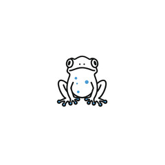 Fototapeta premium An illustrated frog icon in simple line art style.