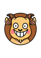 illustration of a goat inside a circle