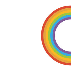 Rainbow arc shape, half circle, bright spectrum colors, colorful striped pattern. Vector illustration.
