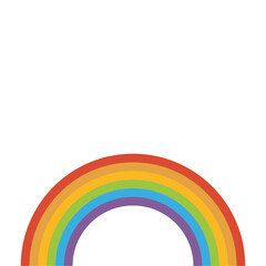 Rainbow arc shape, half circle, bright spectrum colors, colorful striped pattern. Vector illustration.