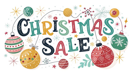 Typography Christmas Sale Simple Template Background Vector Illustration