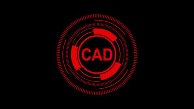 4K Abstract Circular Interface Representing Computer-Aided Design Workflow