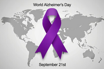 Purple ribbon world alzheimer s day september twenty first