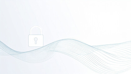 Abstract image featuring a padlock icon, symbolizing security and protection, set against a flowing, wavy background.