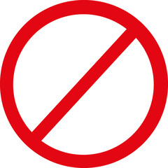 Red prohibition sign on a white background