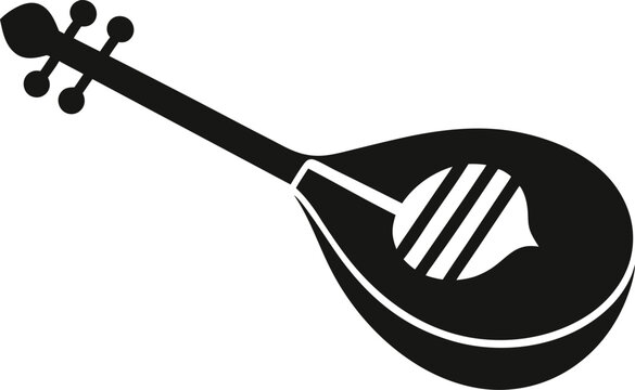 A Dotara Two Stringed Instrument Simple Graphic Symbol