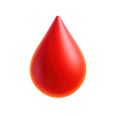 Obraz premium Isolate transparent 3D icon blood drop with glowing effect for medical care branding and donation design, blood drop glowing effect PNG die-cut for advertising