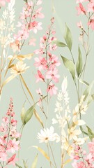 Delicate floral pattern with soft pastel colors