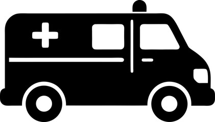Ambulance Vehicle Icon Silhouette Vector Illustration