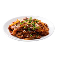 Korean stir fried spicy pork (Bulgogi) 