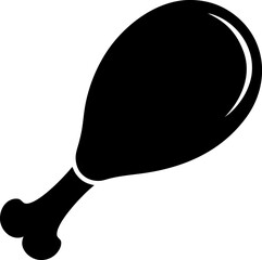 Drumstick Chicken Leg Silhouette Vector Illustration