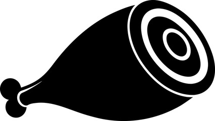 Ham Leg Silhouette Vector Illustration Black and White