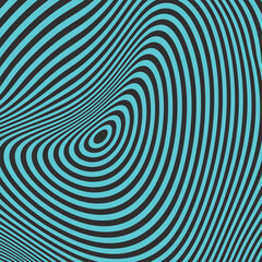 Simple wavy background. Vector abstract illustration with optical illusion, op art. Psychedelic Warped Lines Optical Illusion Texture. Abstract Geometric Background Vector Design.