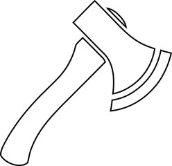 Flat outline axe vector, great for woodworking icons, camping logos, survival gear branding, and forest adventure illustrations.