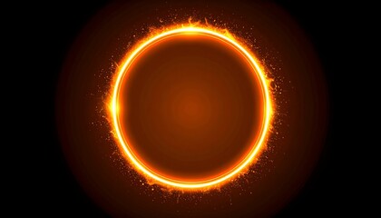Fiery Ring Frame, Dark Background, Abstract Design