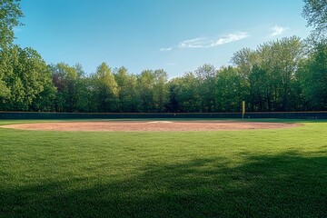 Fototapeta premium Park�with a�baseball field�perfect for�games�and�events.