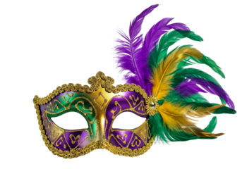 Mardi gras carnival mask isolated on transparent background
