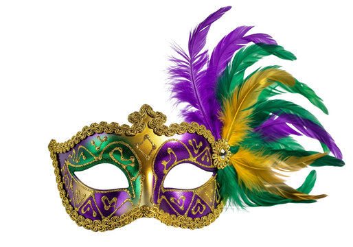 Mardi gras carnival mask isolated on transparent background