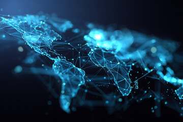 Stunning global network connection with modern tech nodes for innovative business solutions