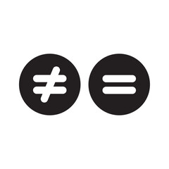 Obraz premium equal unequal button icon