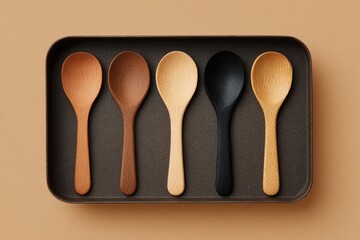 Creating culinary art wooden spoon collection kitchen photography minimalistic top-down view craftsmanship and design inspiration