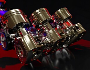 Detailed engine section view