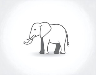 Simple line drawing of an elephant